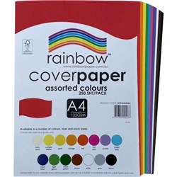 Rainbow Cover Paper A4 125gsm Assorted Colours 210x297mm Pack of 250_2